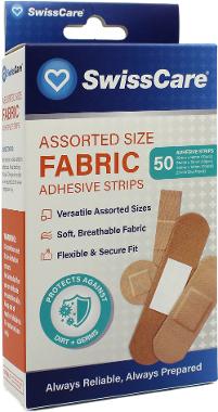 Swisscare Fabric Mix Band-Aids 50 Strips