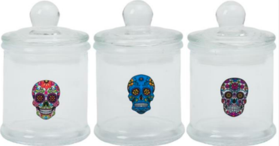 Glass Jar Sugar Skull
