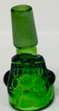 Glass Skull Cone 14mm - Green