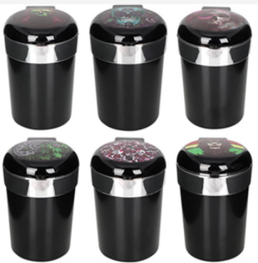 Butt Bucket with Lid - Black with Designed Lid