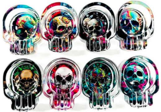 Glass Ashtray - Skull Design 1 Skull