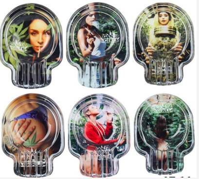 Glass Ashtray - Girl Skull