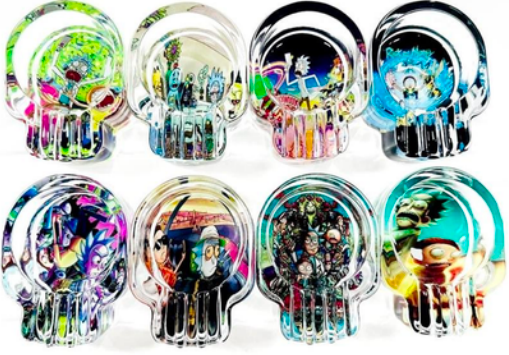 Glass Ashtray - R&M 2 Skull