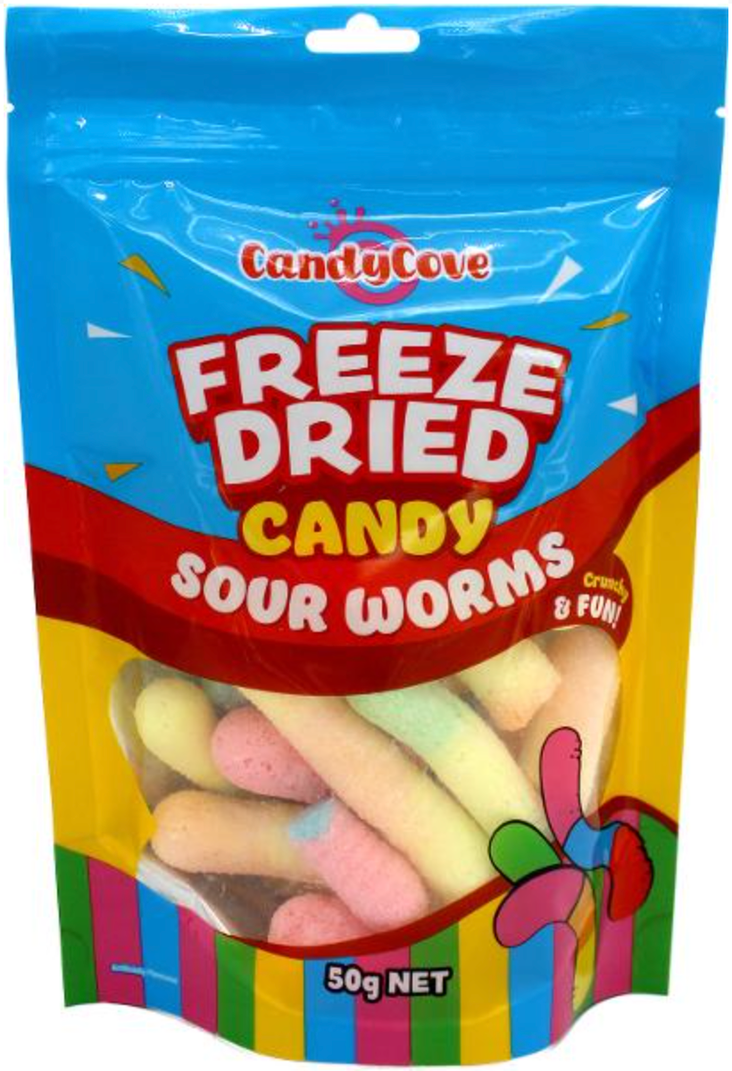 Freeze Dried Candy Sour Worms 50g
