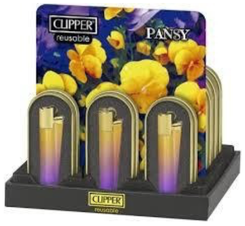 Clipper Lighter Metal Pansy