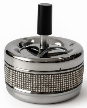 Diamante Ashtray Spin Push Lid Small