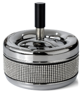 Diamante Ashtray Spin Push Lid Large