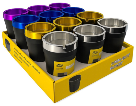 Metallic Lid Butt Bucket