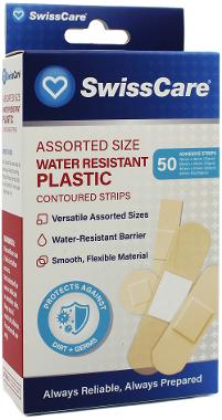 Swisscare Plastic/Waterproof Mix Band-Aids 50 Strips
