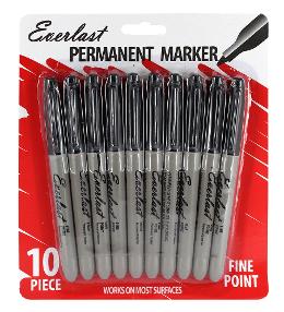 Eoerlast Fine Point Black Permanent Markers 10pk