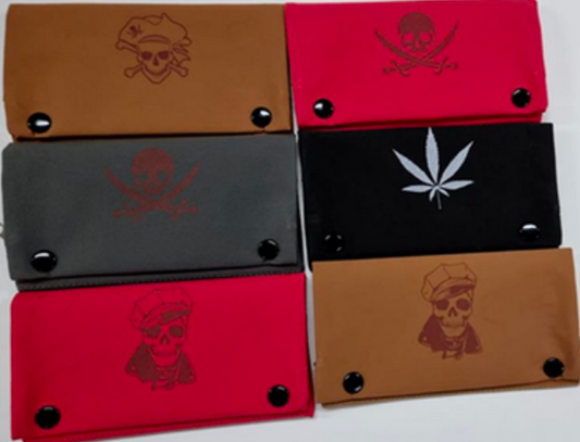 Leather Tobacco Pouch Skull