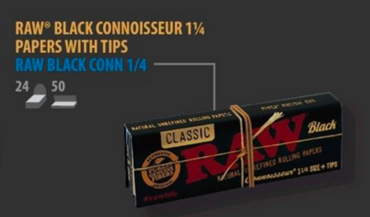 RAW Black 1 1/4 with Tips Classic