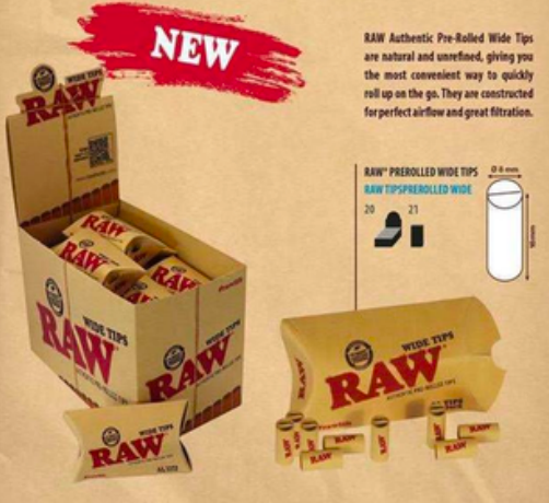 RAW Wide Pre-Rolled Tips