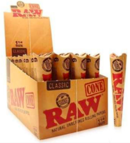 RAW 1 1/4 Cone 6PK Organic