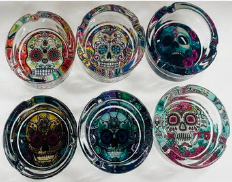 Glass Ashtray - Skull 2