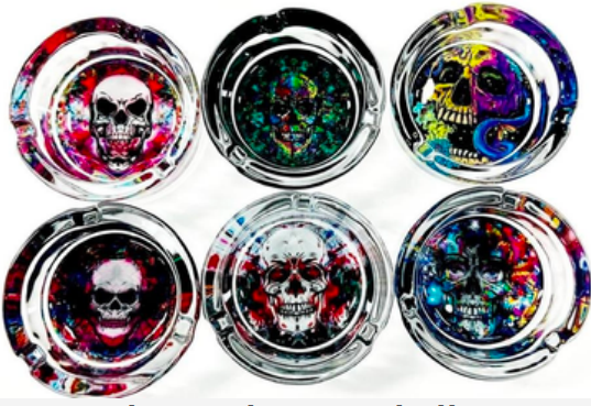 Glass Ashtray - Skull 3