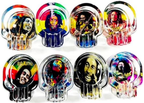 Glass Ashtray - Rastafarian Skull