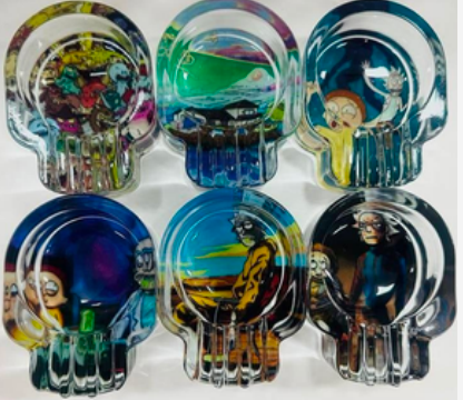 Glass Ashtray - R&M 1 Skull