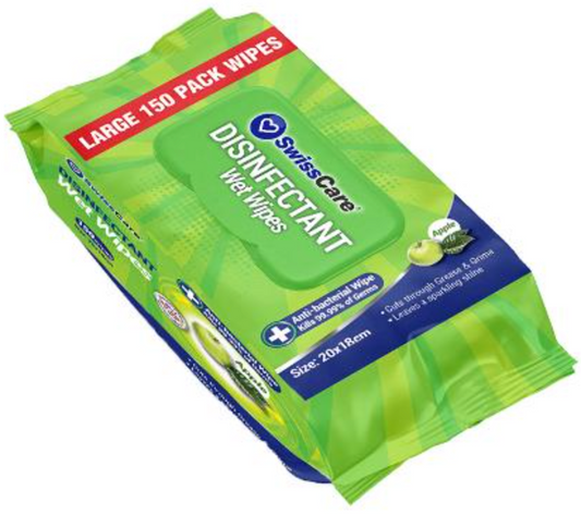 SwissCare Anti-Bacterial Wipes - Apple Fragrance 150pk