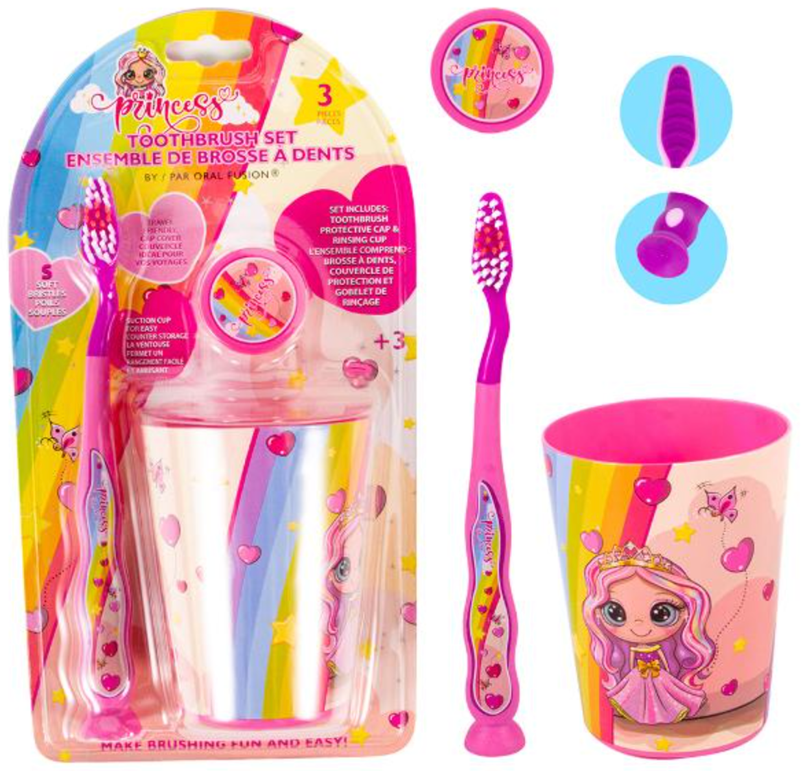 Oral Fusion Kids Toothbrush Set - Princess