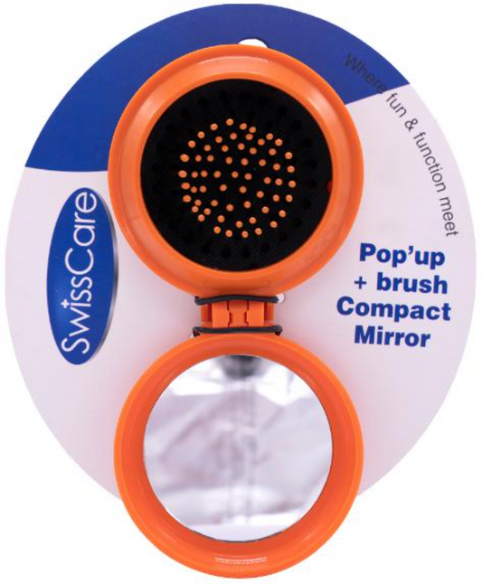 Pop Up Hair Brush with Mirror