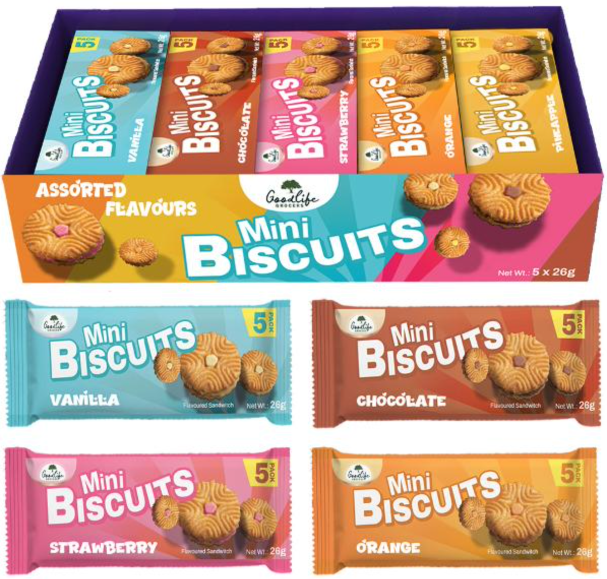 Goodlife Grocers Assorted Fruit Cream Biscuit 25g