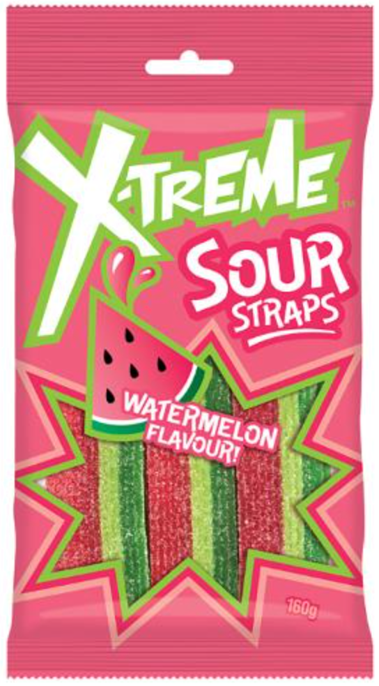 X-Treme Watermelon Sour Straps 160g