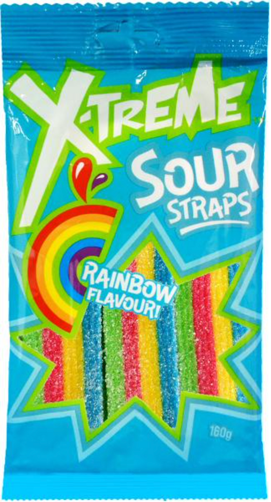 X-Treme Rainbow Sour Straps 160g