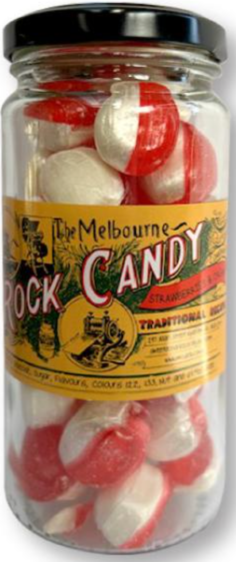 Melbourne Rock Candy Strawberries & Cream 170g