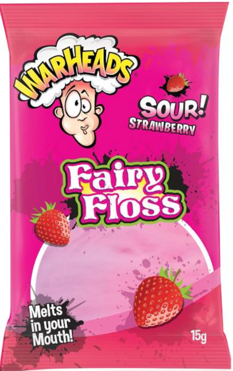 Warheads Strawberry Fairy Floss 15g