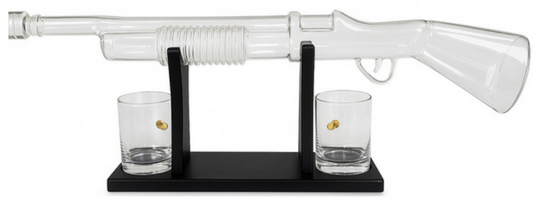 Shotgun Decanter Glass Lid 2 x Shot Glasses