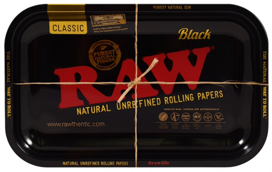 RAW Black Metal Rolling Tray Mini 18cm x 14cm