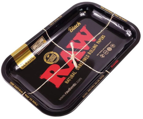 RAW Black Double Sided Rolling Tray Mini 18cm x 12.5cm