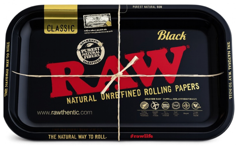 RAW Black Rolling Tray Medium 18.5cm x 19cm