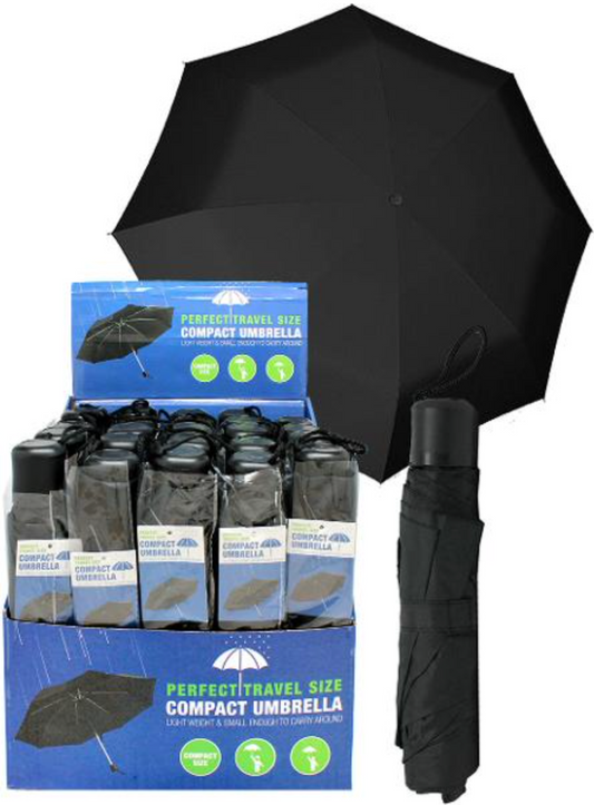 Compact Black Umbrella