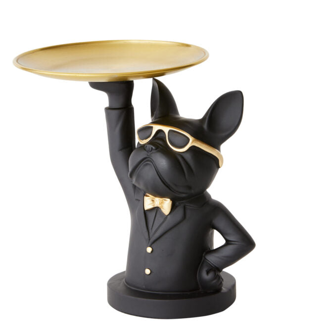 Bulldog with Raised Arm Black