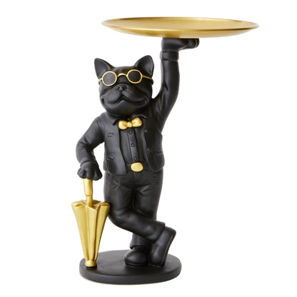Bulldog with Umbrella Black